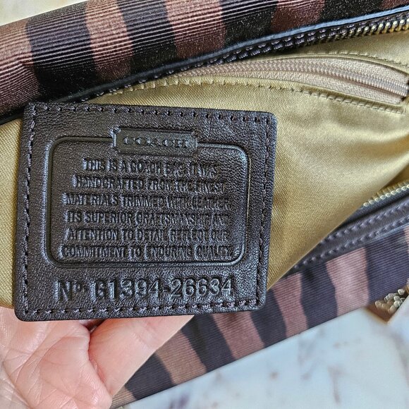 Coach 26634 Madison Small Brown Multi Leather Zebra Print Satchel Crossbody Bag - Picture 11 of 14